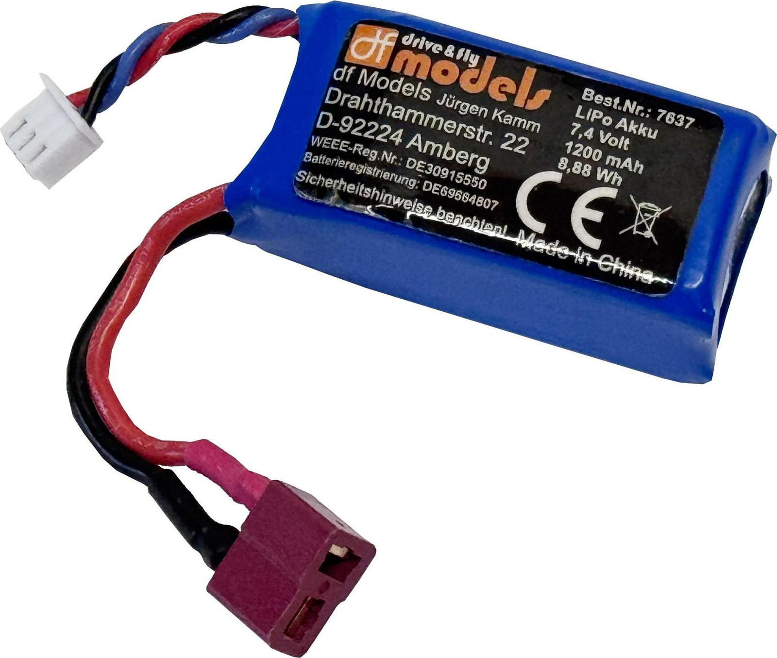 DF Models LiPo-accu 7,4 Volt 1200mAh 8,88Wh