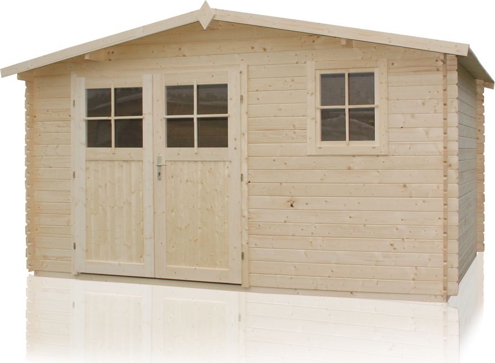 Gartenhütte Ruhepol - 4,40 x 3,40 Meter aus 28 mm Blockbohlen
