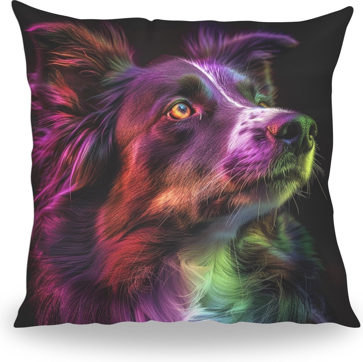 PillowBuddies Kussen met Border Collie Portret - Polyester