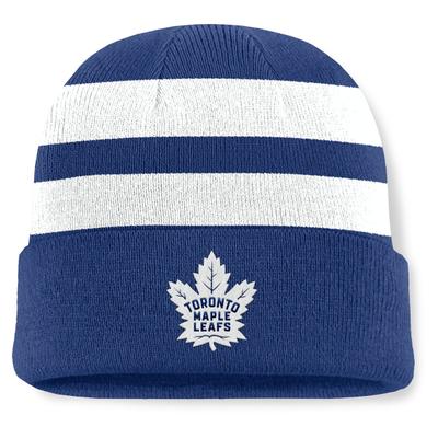Bommelmütze FANATICS "Fanatics Mütze Toronto Maple Leafs Swipe Cuffed Beanie", Jungen, Gr. onesize, blau, 100% Polyacryl, Mützen