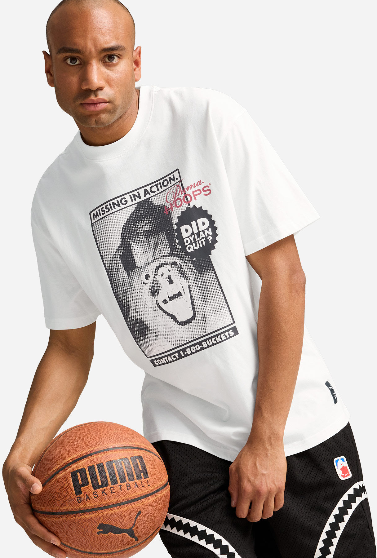 Puma Dylan Got Game Media Day Gfx M - T-shirt - Uomo - Bianco M