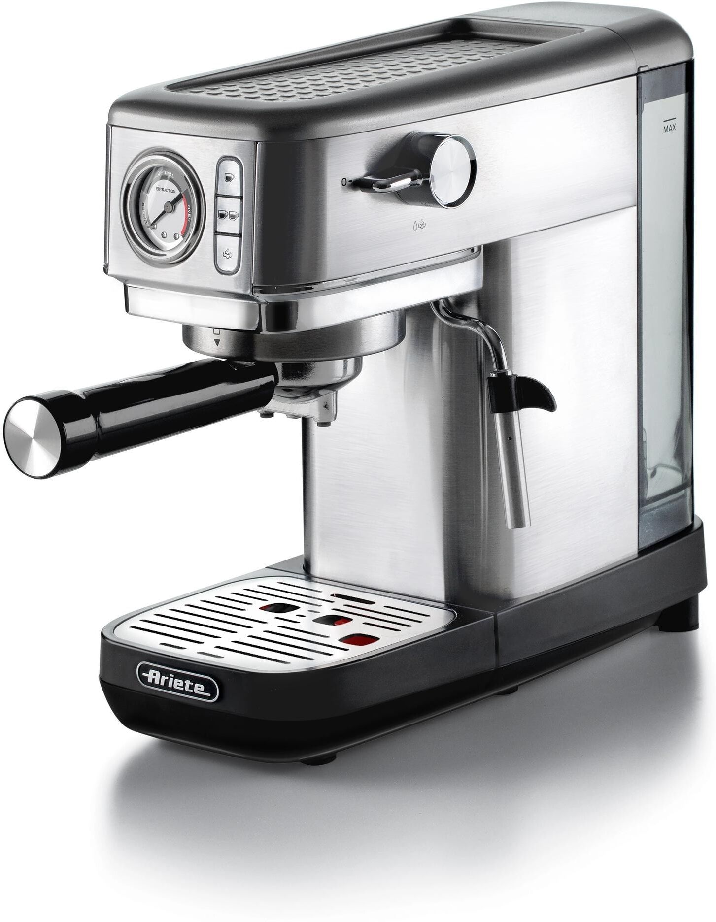 Siebträgermaschine "ARI-1381", Energieeffizienz: A, silberfarben, B:14cm H:29cm T:34cm, Kaffeemaschinen, Leistungsaufnahme Betrieb: 1300W, Siebträgermaschine silberfarben Einheitsgröße