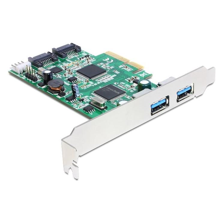 Delock PCI-E Karte > 2 x extern USB 3.0 + 2 x intern SATA 6 Gb/s (89359)