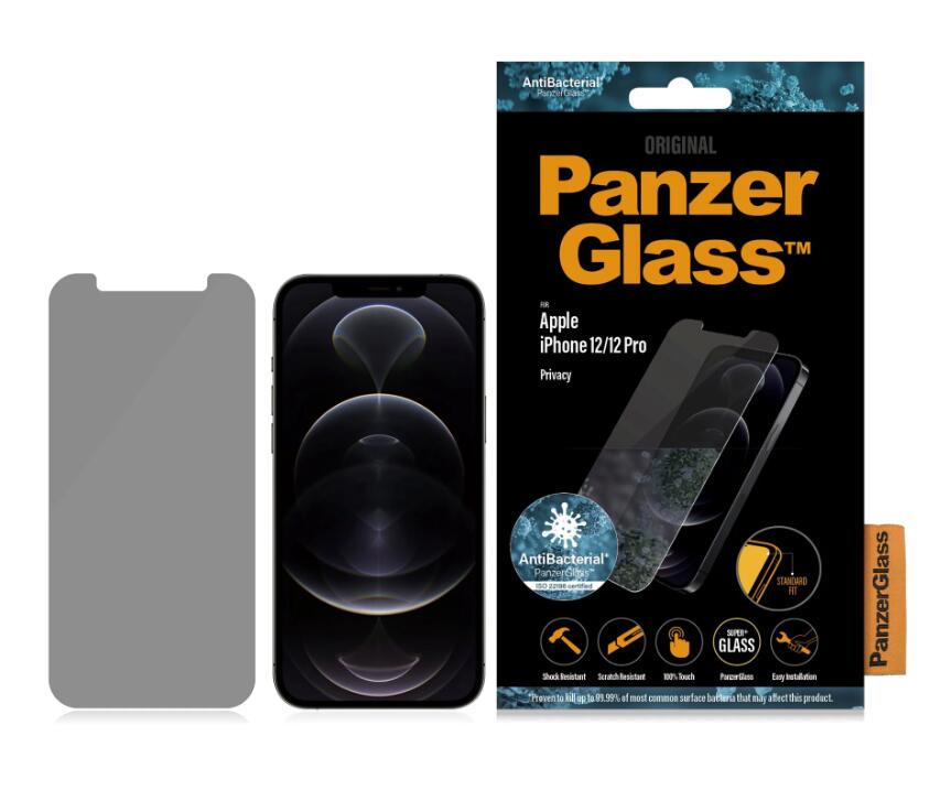 PanzerGlass™ PanzerGlass® Standard Fit - Privacy Displayschutzglas für iPhone 12, iPhone 12 Pro P2708