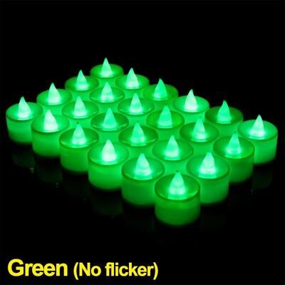 Uplift Treasures Colorful Flameless LED Tealight Candles Battery Operated Party Decor Set green 2pcs