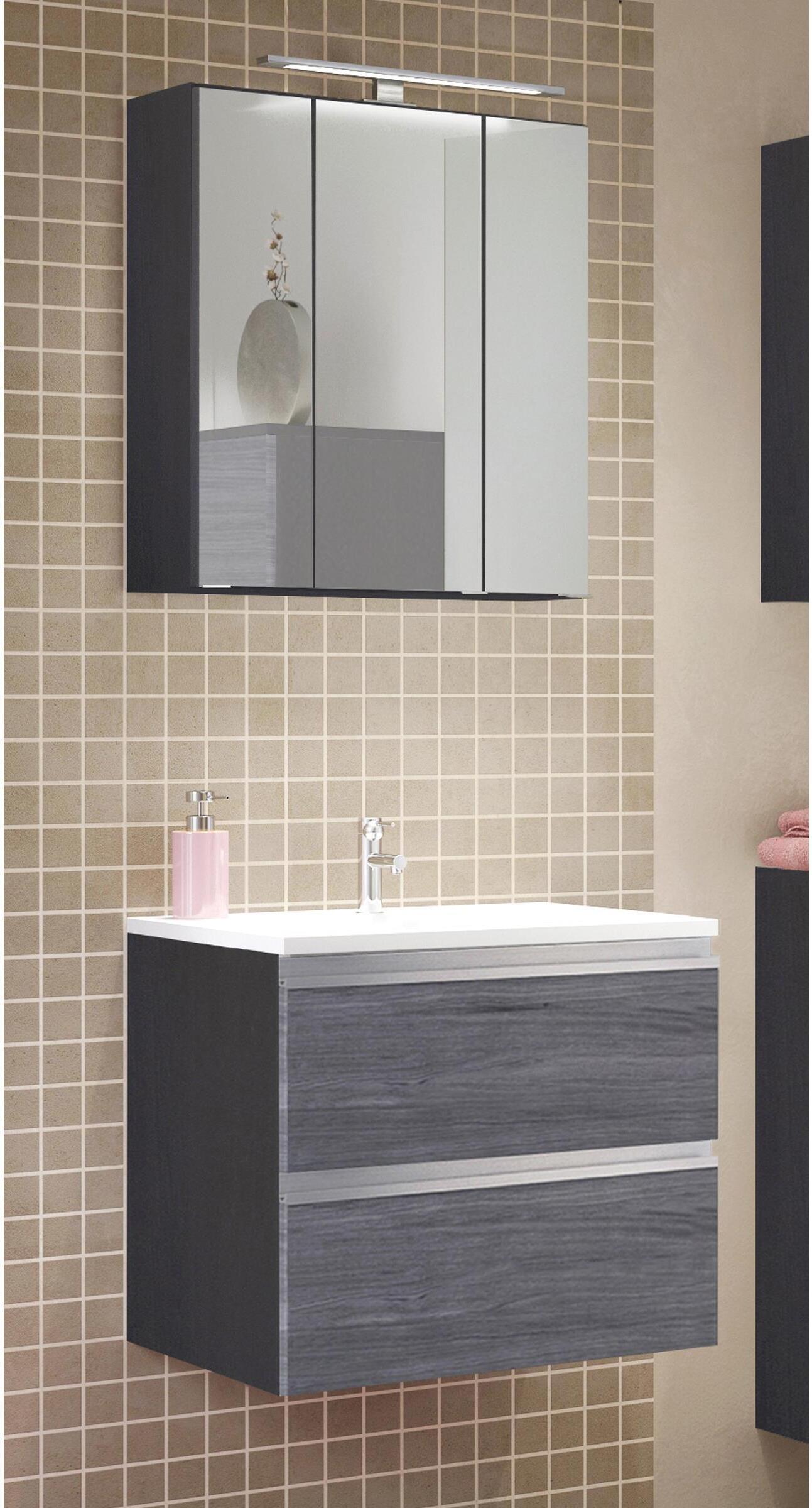 Waschtisch-Set Gästebad Handwaschplatz Bad Gäste-WC Badmöbel "Arezzo I"