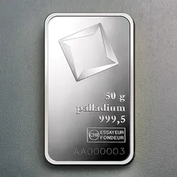 Palladiumbarren 50g VALCAMBI (Pd)