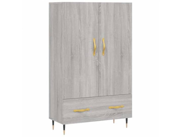 HGFDVCMR Highboard Grau Sonoma 69,5x31x115 cm Kommode Beistellschrank Modernes Design mit Metallbeinen und Türen für Wohnzimmer sowie Flur. Viel Stauraum für alltägliche Dinge.