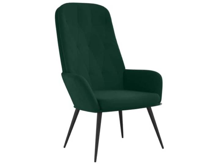Sessel Dunkelgrün Samt mit Holz-Metallrahmen Ziersteppung, stabiler Rahmen, weicher Samt, elegantes Design, bequeme Sitzfläche