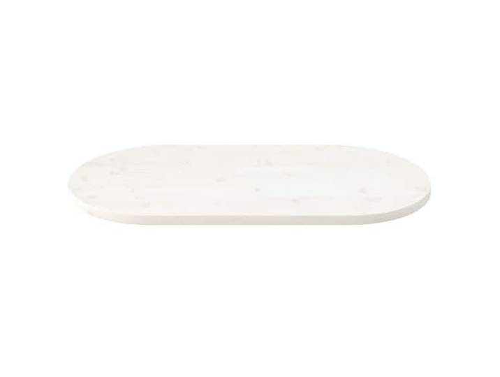 KTHLBRH Tischplatte Weiß 100 x 50 x 2,5 cm Massivholz Kiefer oval Weiße Farbe, gebrauchsfertig, natürliche Maserung, für Restaurants, Bars, Hotels, Couchtisch