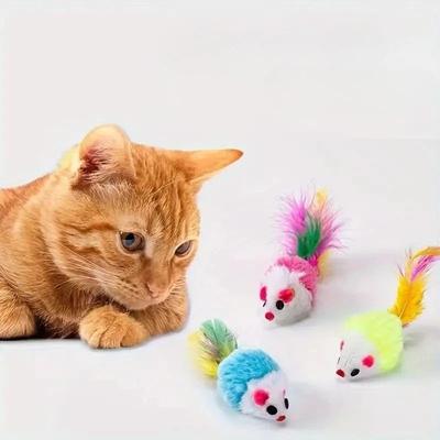 Uplift Essentials 5 Piece Squeaky Rattle Mice Set Colorful Interactive Pounce & Prey Cat Toys 5 Piece Squeaky Rattle Mice Set Colorful Interactive Pounce & Prey Cat Toys
