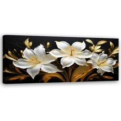 WANDBILD abstrakte glamour weiße lilien blumen