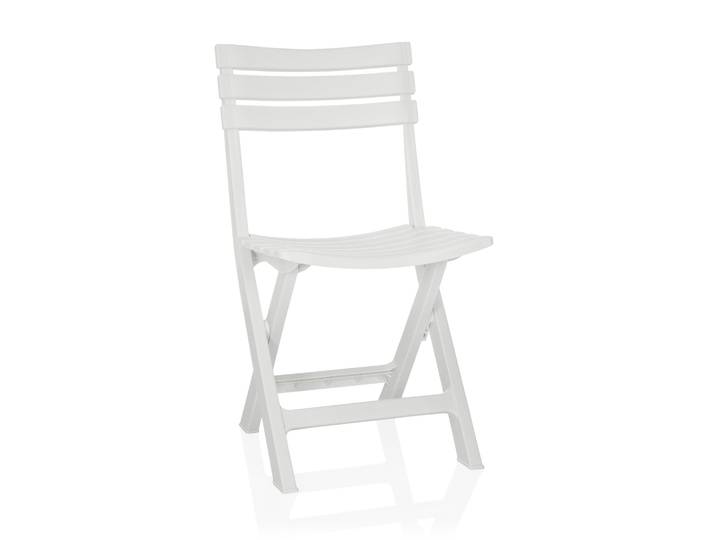 Chaise De Jardin / Chaise Pliante Travano Plastique Blanc Hjh Living