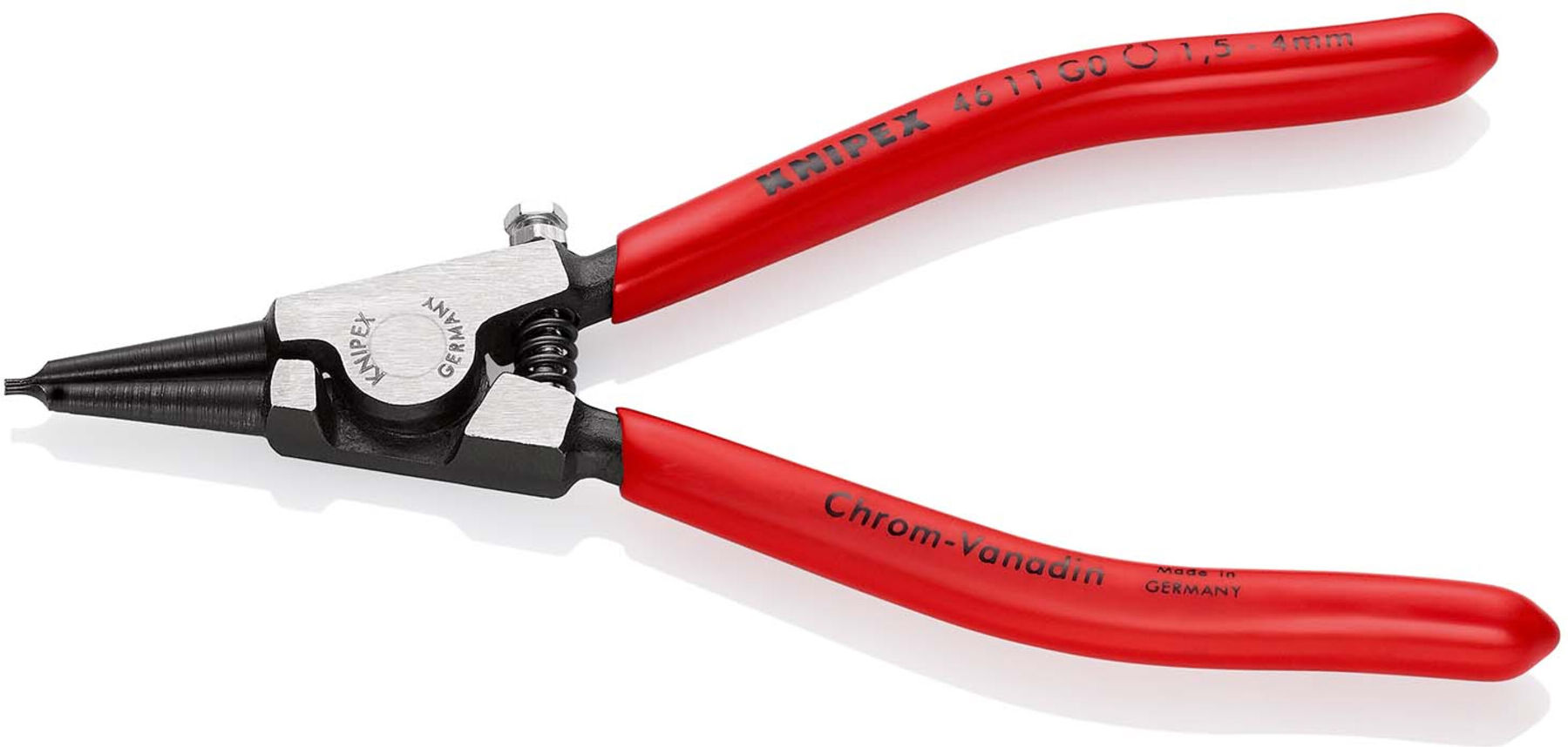 KNIPEX 46 11 G0 Sicherungsringzange für Greifringe auf Wellen mit Kunststoff überzogen schwarz atramentiert 140 mm)