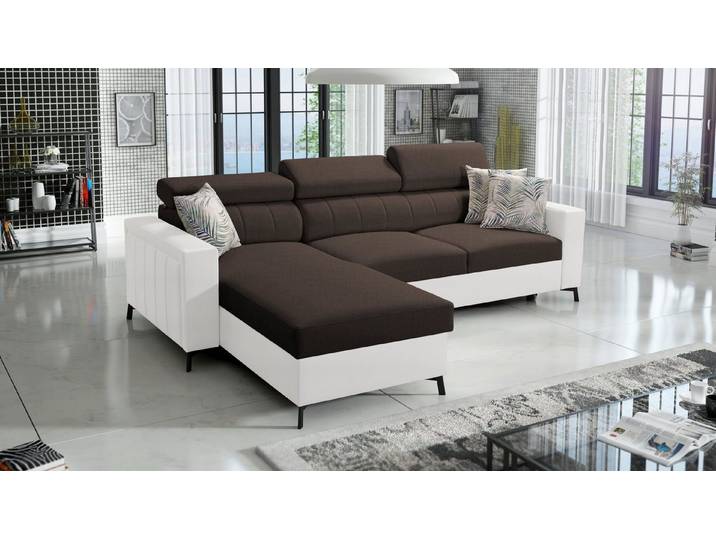Best for Home Ecksofa Kompaktes Ecksofa mit Schlaffunktion und Stauraum, Ecksofa 3 Teile, Schlaffunktion
