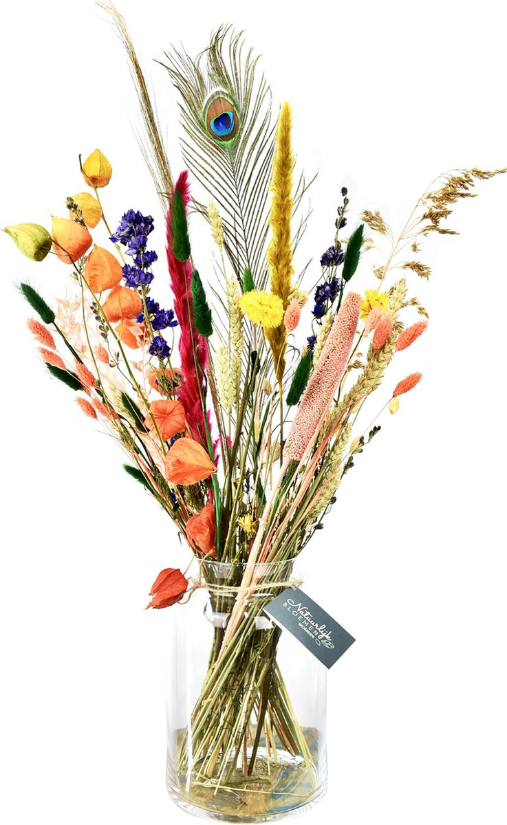 Natuurlijk Bloemen Good Vibes Droogbloemen Boeket 75 cm