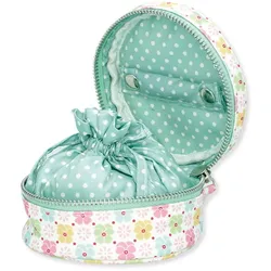 GreenGate Schmucktasche Edie türkis, rosa, 11 x 11 x 6,5 cm