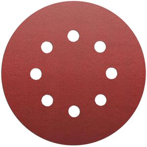 Metabo Schleifpapier 631230000, Körnung 180, 125mm Ø, 5 Schleifscheiben, für Holz, Metall, Lack, 5 Stück