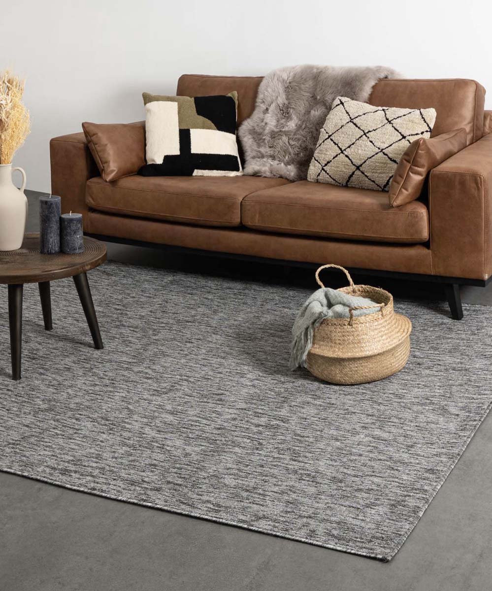 Tapeso Laagpolig vloerkleed Lush grijs 100 x 200 cm