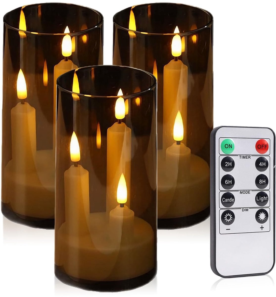 Cosensi Dailygoods Set van 3 Vlamloze LED-Kaarsen met Afstandsbediening