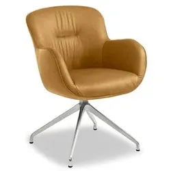 Segmüller Werkstätten Stuhlsessel Tilda02 Leder Orange Ocker