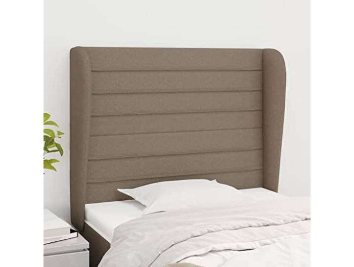 KTHLBRH Kopfteil aus Stoff, Taupe, klassisches Design, elegantes Design, verstellbare Rückenlehne, höhenverstellbar, robustes Material, atmungsaktiv, Beine aus Massivholz