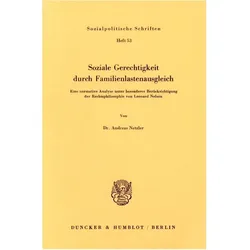 Soziale Gerechtigkeit durch Familienlastenausgleich, Fachbücher von Andreas Netzler