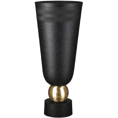 Tischvase CASABLANCA BY GILDE "Vase konisch Nama schwarz", schwarz, B:21cm H:47,5cm T:21cm Ø:21cm, Aluminium, Vasen