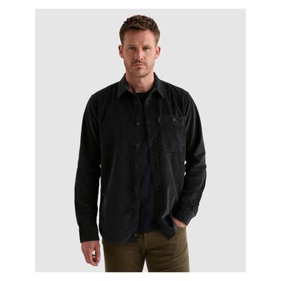 Langarmhemd PME LEGEND, Herren, Gr. XXL, N-Gr, schwarz (salute), Cord, Obermaterial: 100% Baumwolle, normal normal, Hemden, Cord- Qualität mit Waffelmusterstruktur