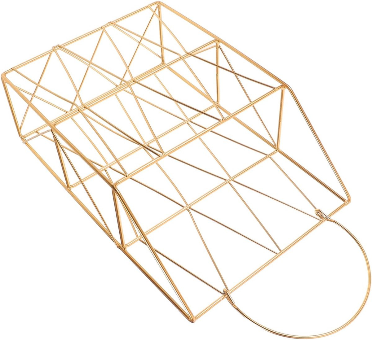 Gouden Metalen Wandmagazijnhouder en Tijdschriftenrek voor Documenten - B/D/H: 30.5 x 25.5 x 9.5 cm