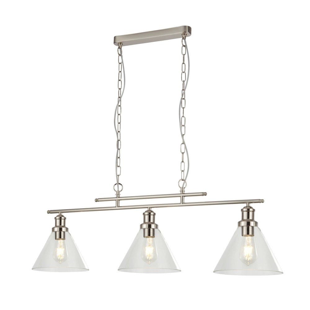 Searchlight Hanglamp Pyramid 3-lichts mat zilver