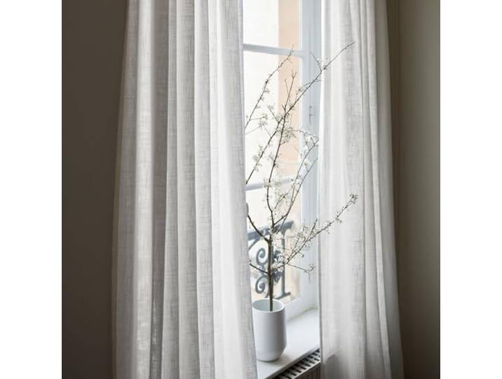 Madura - Rideau Bellavista Décoration pour Maison Salon Chambre - Tamisant Effet Naturel flammé Blanc 145x280 cm