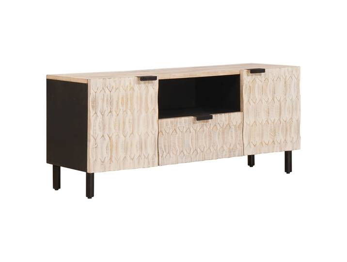 vidaXL TV-Schränk mit Tür Weiße gewaschene Oberfläche 105 x 33 x 46 cm