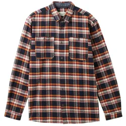 Tom Tailor Herren Langarm Hemd CHECKED - Relaxed Fit - Off White colorful check 32275 - S