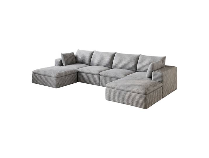 Elvmi Canapé Modulable En Tissu\, Rembourrage Mousse\, Sans Cadre En Bois\, Coloris Gris