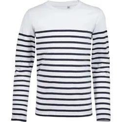 SOLS Kinder T-Shirt langarm gestreift 03101 white/navy 8 Jahre (118/128)