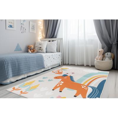 Kinderteppich OBSESSION "Magic Kids ML 107", bunt, B:160cm H:8mm L:230cm, Polyester, Teppiche, Kinderteppich, niedliches Pferde Motiv, waschbar, Kinderzimmer