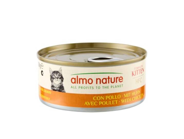 Almo Nature - HFC Kitten met Kip - Natvoer voor Kitten: 24 dozen van 150 g