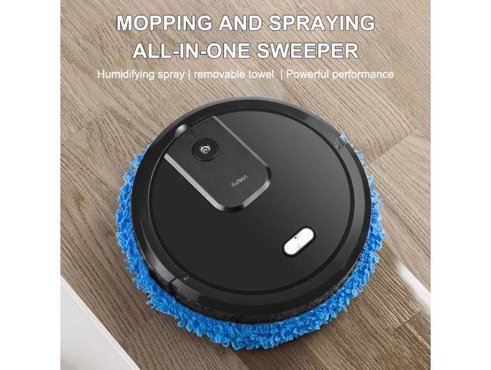 NOUVEAU Robot aspirateur et serpillière intelligent, nettoyage à sec et humide, rechargeable, appareil électroménager avec pulvérisation humidifiante