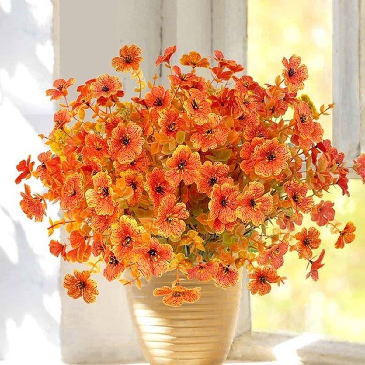 Set van 6 bundels weerbestendige kunstbloemen voor herfstdecoratie buiten