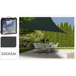 PROGARDEN Sonnensegel Sonnenschutz Sonnendach Schattentuch 3,6x3,6x3,6m Anthrazit C320