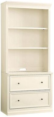 Tuscan File Console & Hutch with Shelves - Off White - Ballard Designs