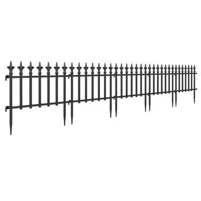 COSTWAY 10 Stk dekorativer Metall-Steckzaun, 56cm(B)×44cm(H)
