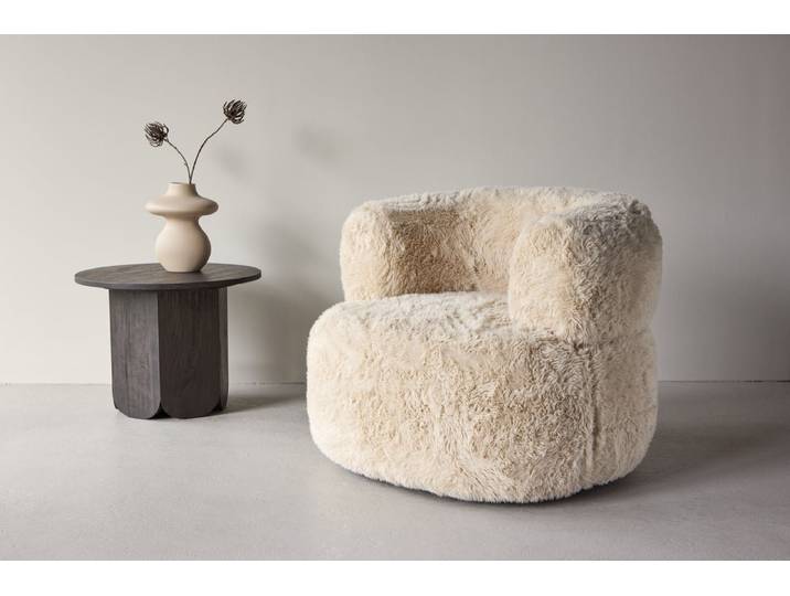 Sessel Fiby - Mit Polyesterbezug in Cremeweiß - Cremeweiß - Luxusbetten24