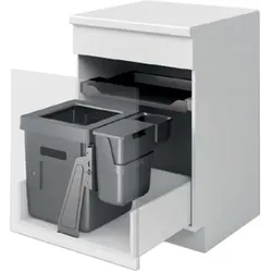 Peka Metall Abfall-Einsatzsystem PEKA Oeko Universal 40+6+1.2, Abfalleimer, Grau