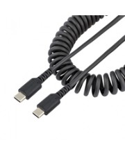 StarTech.com cavo USB 0,5 m 2.0 C Nero C CHARGING CABLE 50CM -[20IN] COILED BLACK Kabel Digital/Daten m (R2CCC-50C-USB-CABLE)