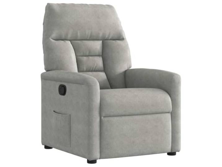 YUTAASU Relaxsessel Hellgrau Mikrofasergewebe Manually Adjustable 135 Degree Recline, Wood And Metal Frame, Sturdy TV Chair