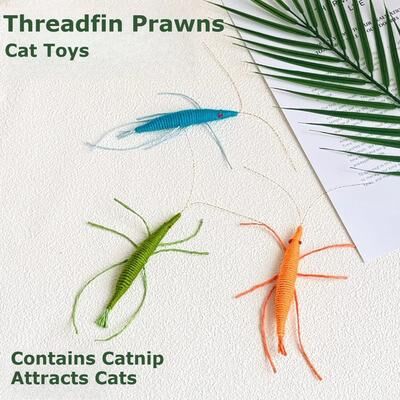Uplift Picks Woolen Catnip Prawn Toy For Interactive Cat Play orange