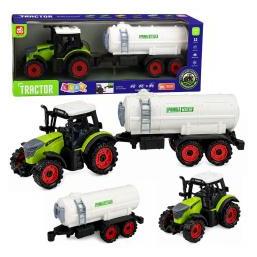 Lean Toys Traktor mit Tankwagen, Reibungsantrieb (78244055)