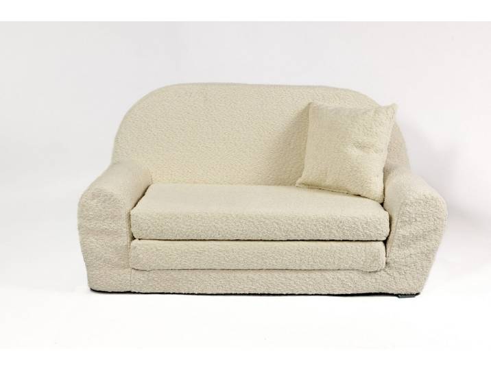 FORTISLINE Kindersofa Mini-Sofa Kindersofa Spielsofa aus Teddy-Stoff ausklappbar, Ausklappbar